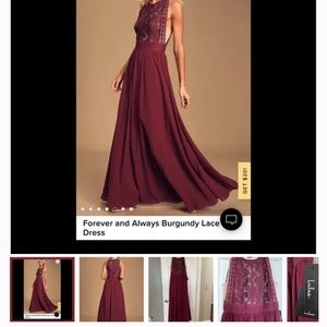 Lulu evening gown (S) burgundy